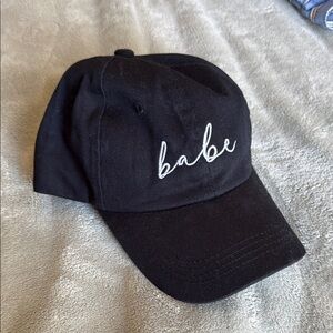Black 'Babe' Embroidered Cap